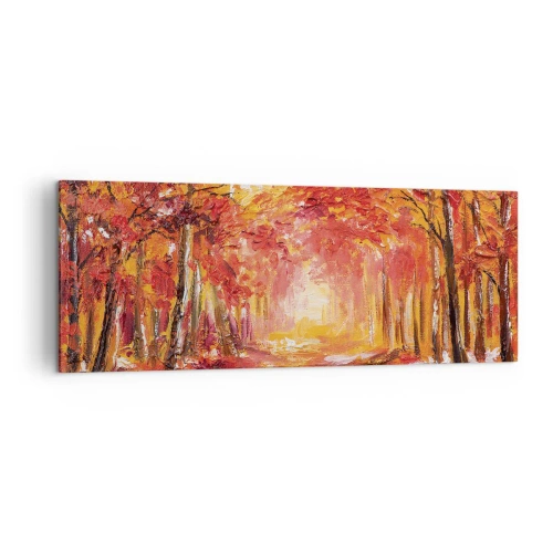 Obraz na plátne - Medený les - 140x50 cm