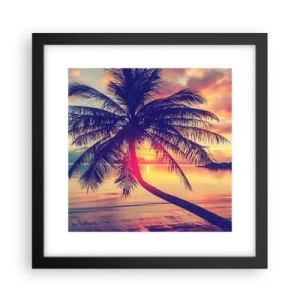 Plagát v čiernom ráme - Večer pod palmami - 30x30 cm