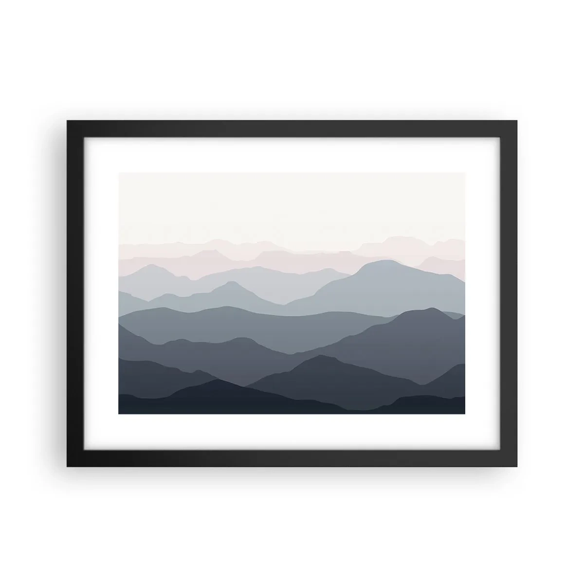 Plagát v čiernom ráme - Vlny hôr - 40x30 cm