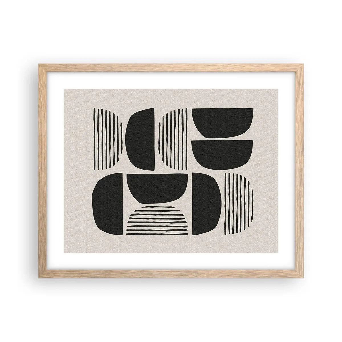 Plagát v ráme zo svetlého duba - Polovičaté sústavy - 50x40 cm