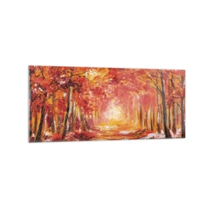 Obraz na skle - Medený les - 120x50 cm