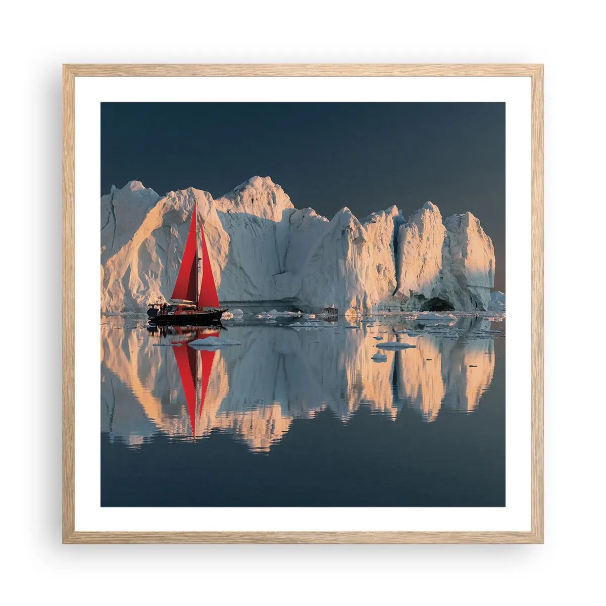 Plagát v ráme zo svetlého duba - Na okraji sveta - 60x60 cm