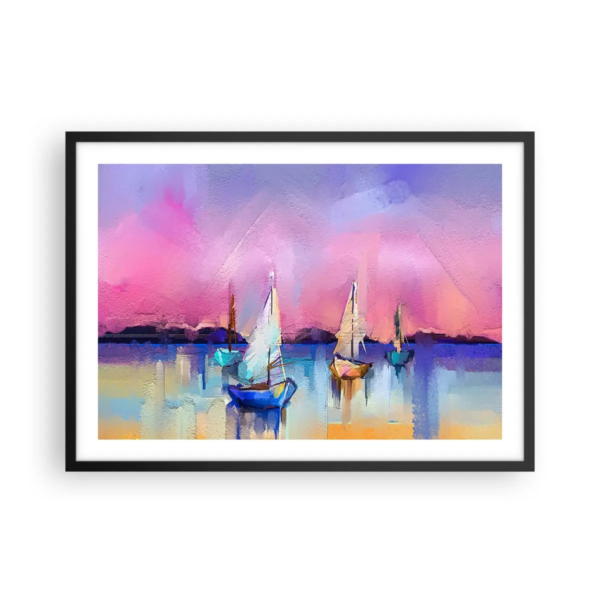 Plagát v čiernom ráme - Smer: široká voda - 70x50 cm