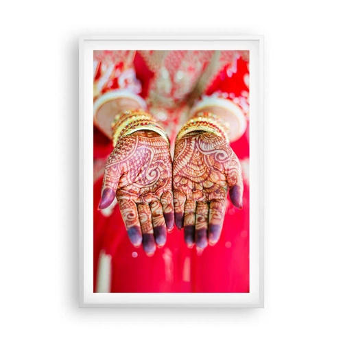 Plagát v bielom ráme - Pripravená chytiť šťastie - 61x91 cm