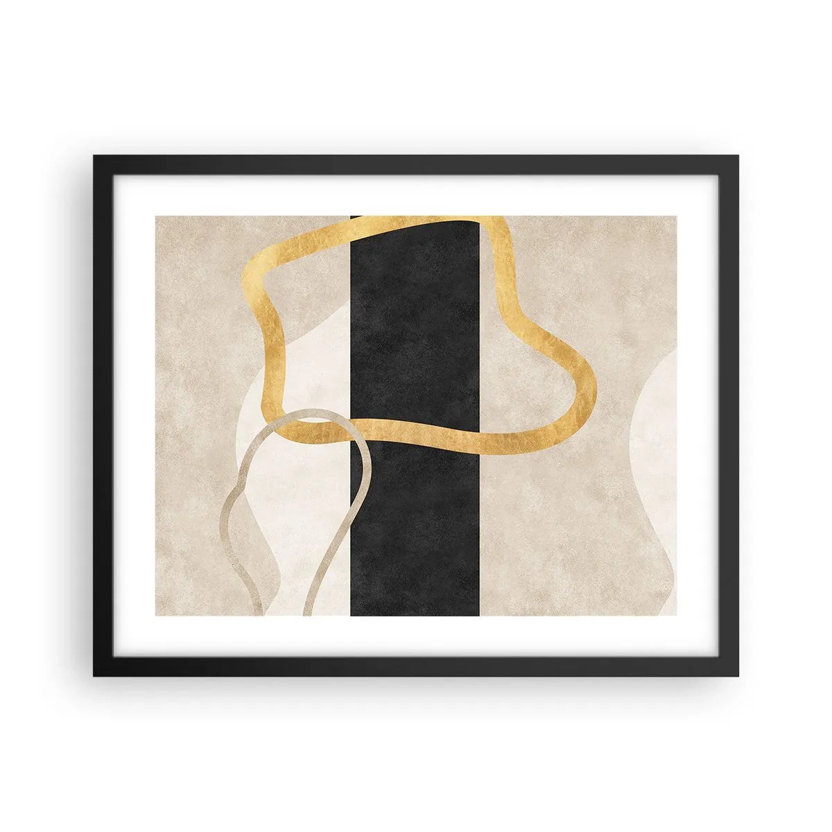 Plagát v čiernom ráme - Tvary v slučke - 50x40 cm