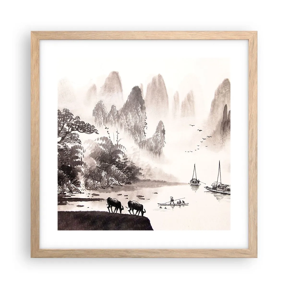 Plagát v ráme zo svetlého duba - Exotická všednosť Východu - 40x40 cm
