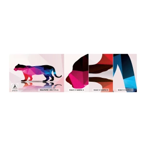 Vzorka samolepiacej fototapety Deluxe Sticker - Diamantový panter - Zvieratá, Panther, Geometrický obrazec - 100x30 cm