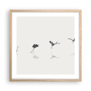 Plagát v ráme zo svetlého duba - Štyri jednoduché kroky - 50x50 cm