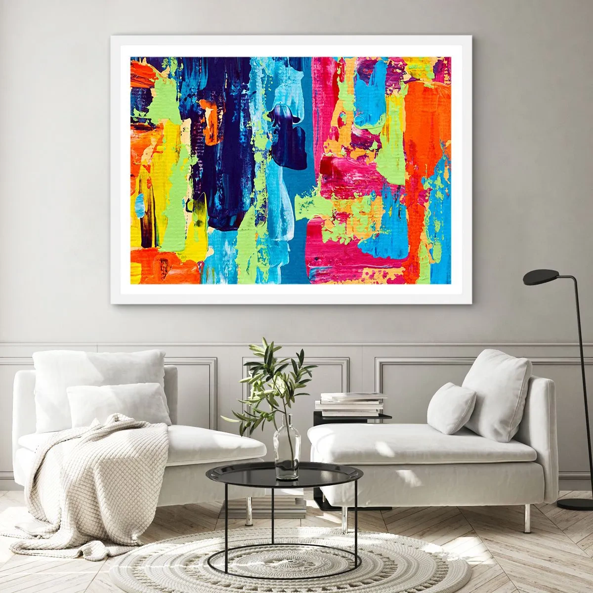 Plagát v bielom ráme - Život je krásny! - 50x40 cm