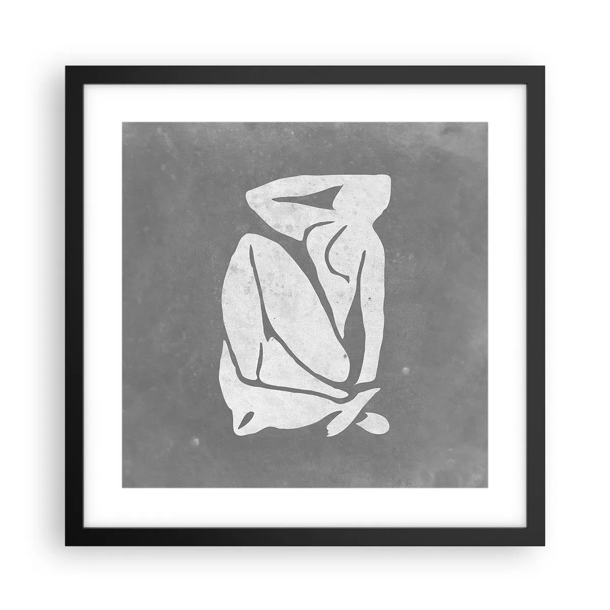 Plagát v čiernom ráme - V zádumčivosti - 40x40 cm