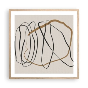 Plagát v ráme zo svetlého duba - Kompozícia – tanec v slučke - 60x60 cm
