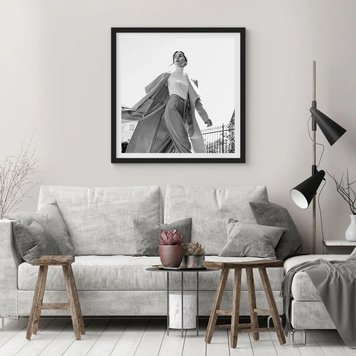 Plagát v čiernom ráme - Ideš so mnou? - 60x60 cm