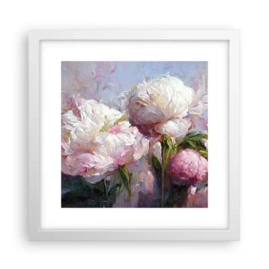 Plagát v bielom ráme - Kytica prekypujúca životom - 30x30 cm