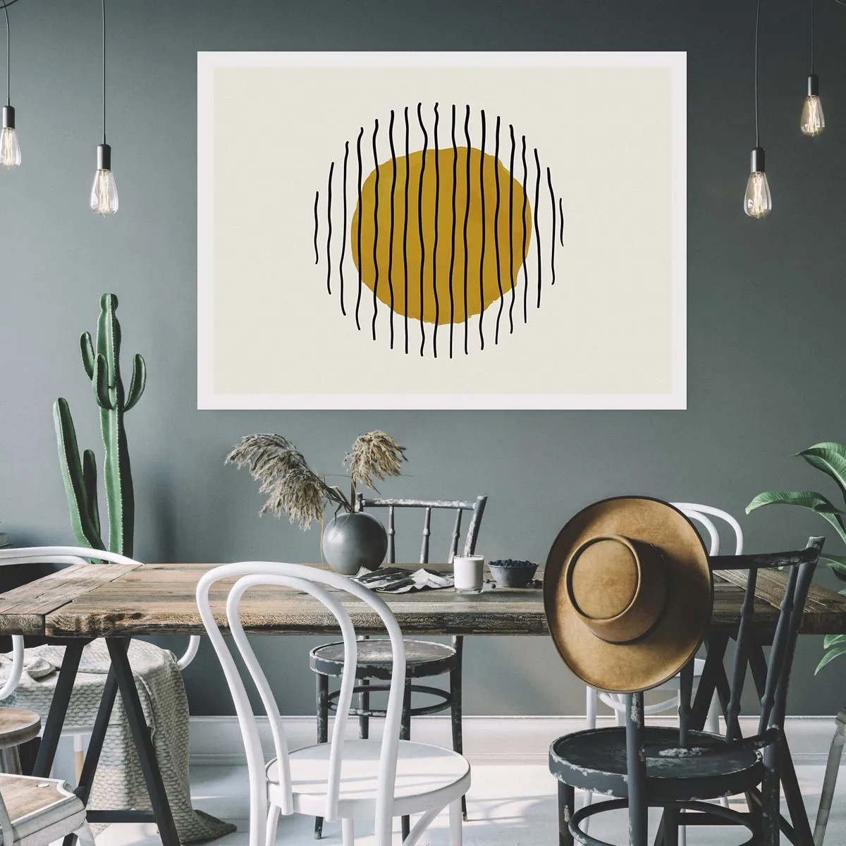 Plagát - Abstrakcia kmitajúca žiarom - 70x50 cm
