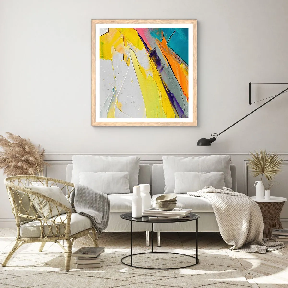 Plagát v ráme zo svetlého duba - Anatómia svetla - 40x40 cm