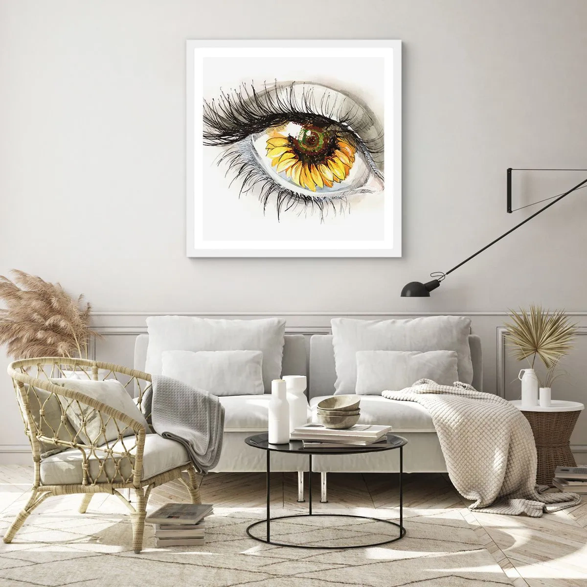 Plagát v bielom ráme - Pohľad žeravý ako leto - 30x30 cm