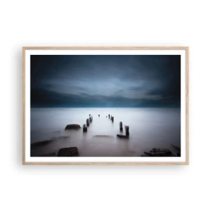 Plagát v ráme zo svetlého duba - Zamyslené jazero - 100x70 cm