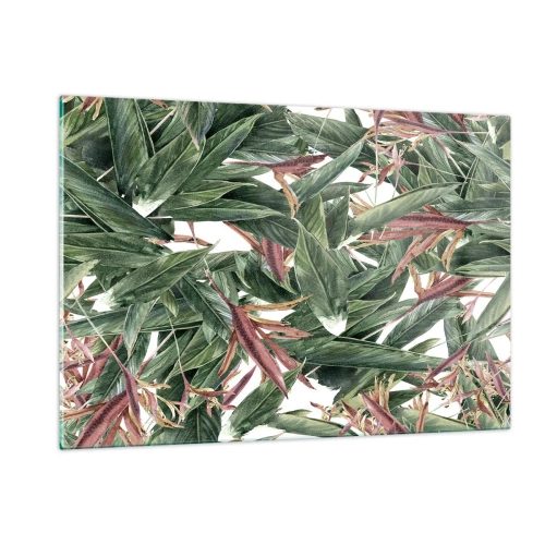 Obraz na skle - Smaragdovo-ľaliové húštie - 120x80 cm