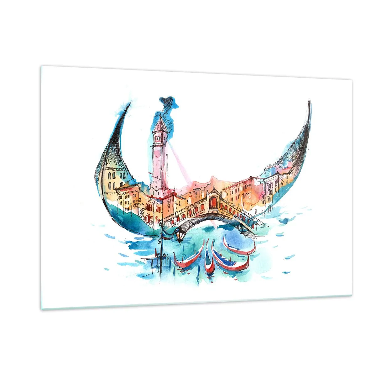 Obraz na skle - Plávame mestom - 120x80 cm