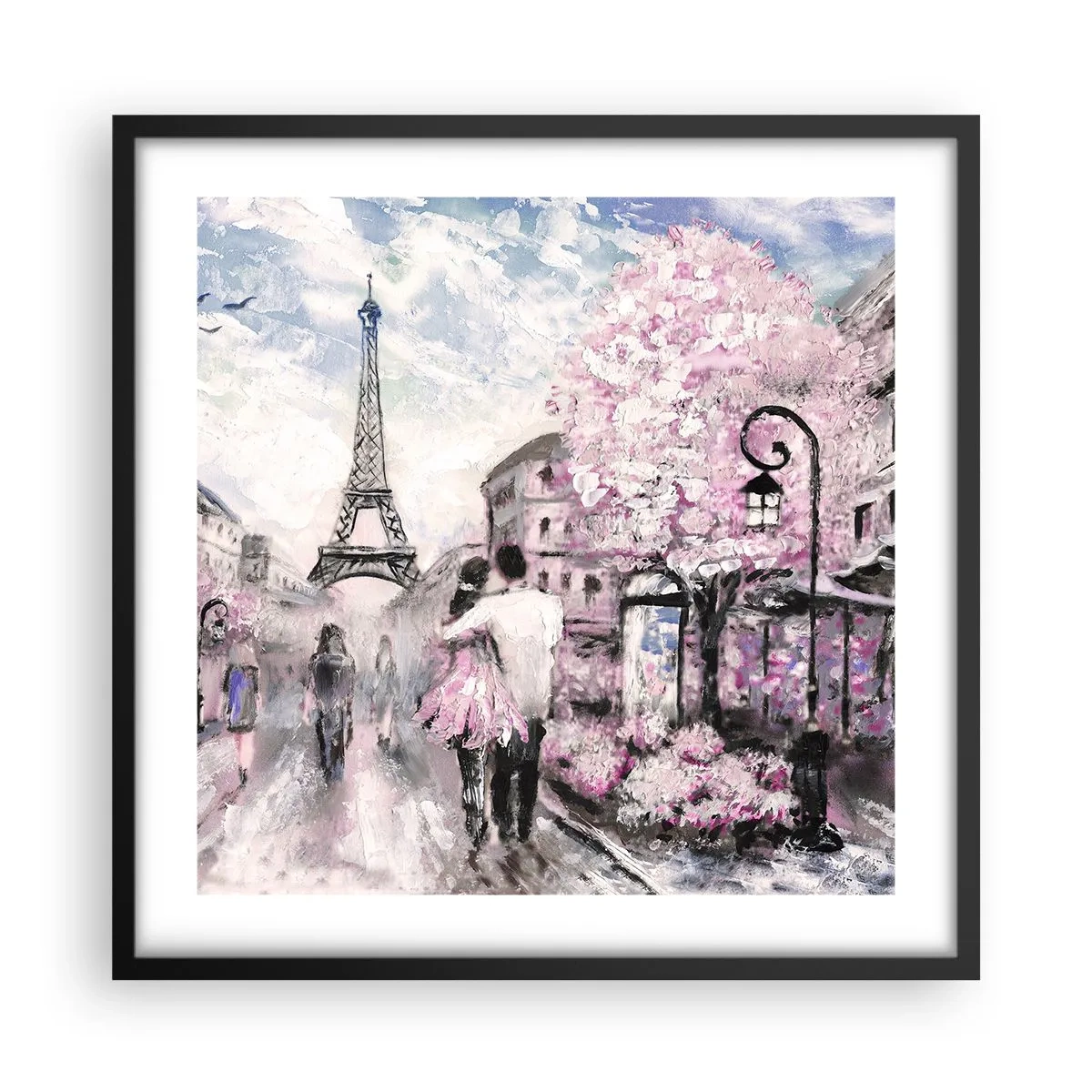 Plagát v čiernom ráme - Keď sa zamilovať, tak len v… - 50x50 cm