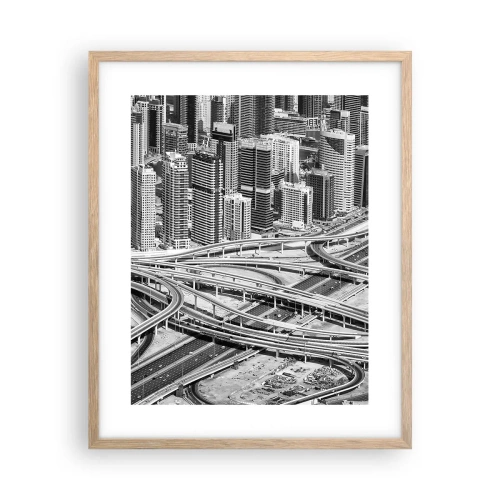 Plagát v ráme zo svetlého duba - Dubaj – neskutočné mesto - 40x50 cm