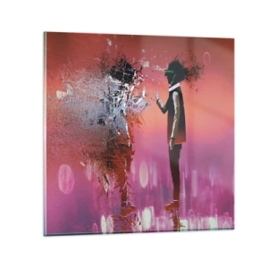 Obraz na skle - Je možné nahliadnuť do seba? - 70x70 cm