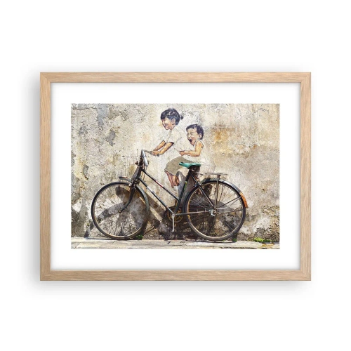 Plagát v ráme zo svetlého duba - Pravda alebo klam? - 40x30 cm