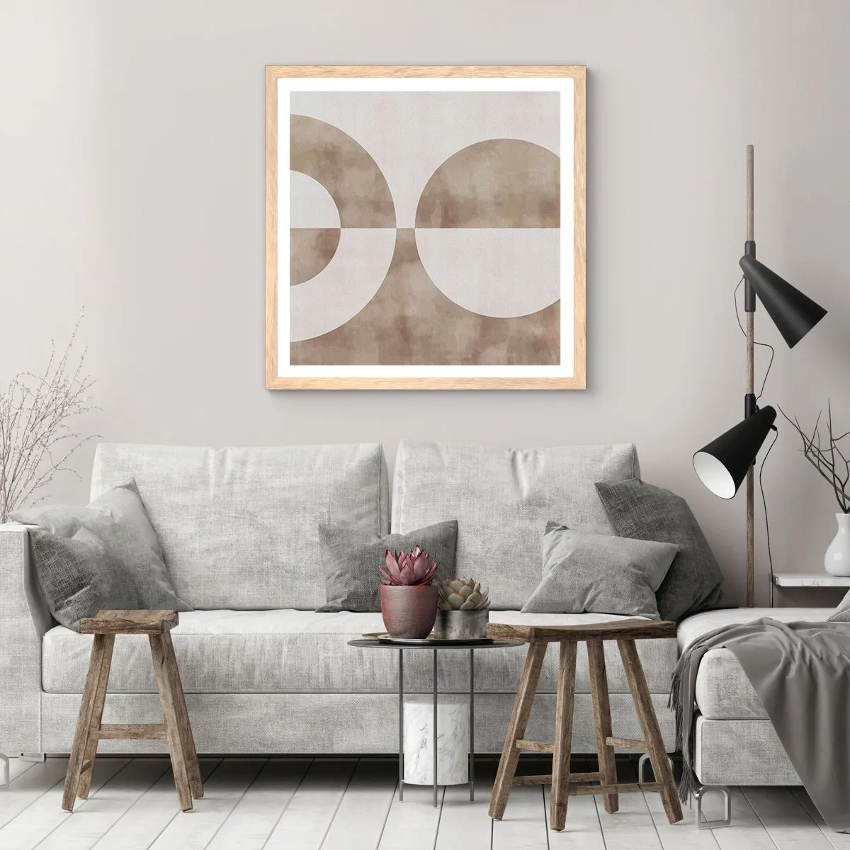 Plagát v ráme zo svetlého duba - Podobnosti a rozdiely - 40x40 cm
