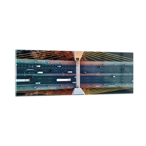 Obraz na skle - Za vodami, za lesmi - 90x30 cm