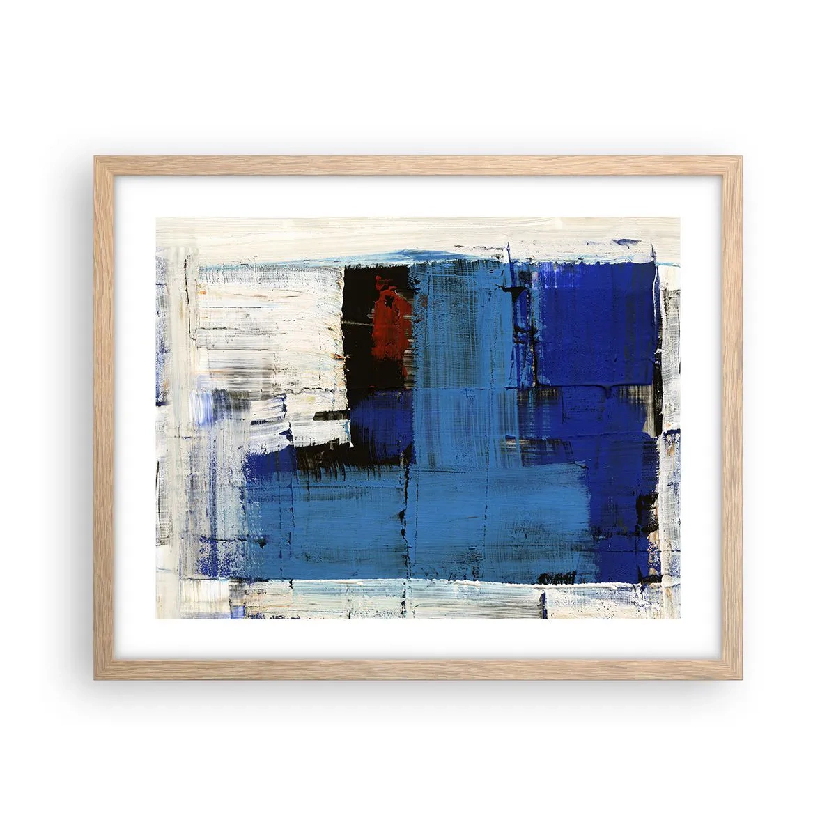 Plagát v ráme zo svetlého duba - Tajomstvo modrej - 50x40 cm