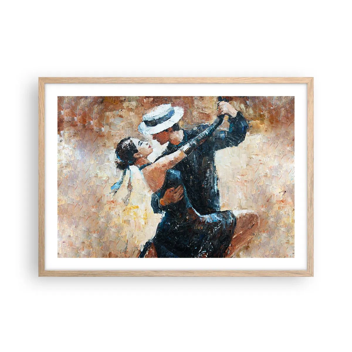 Plagát v ráme zo svetlého duba - A la Rudolf Valentino - 70x50 cm