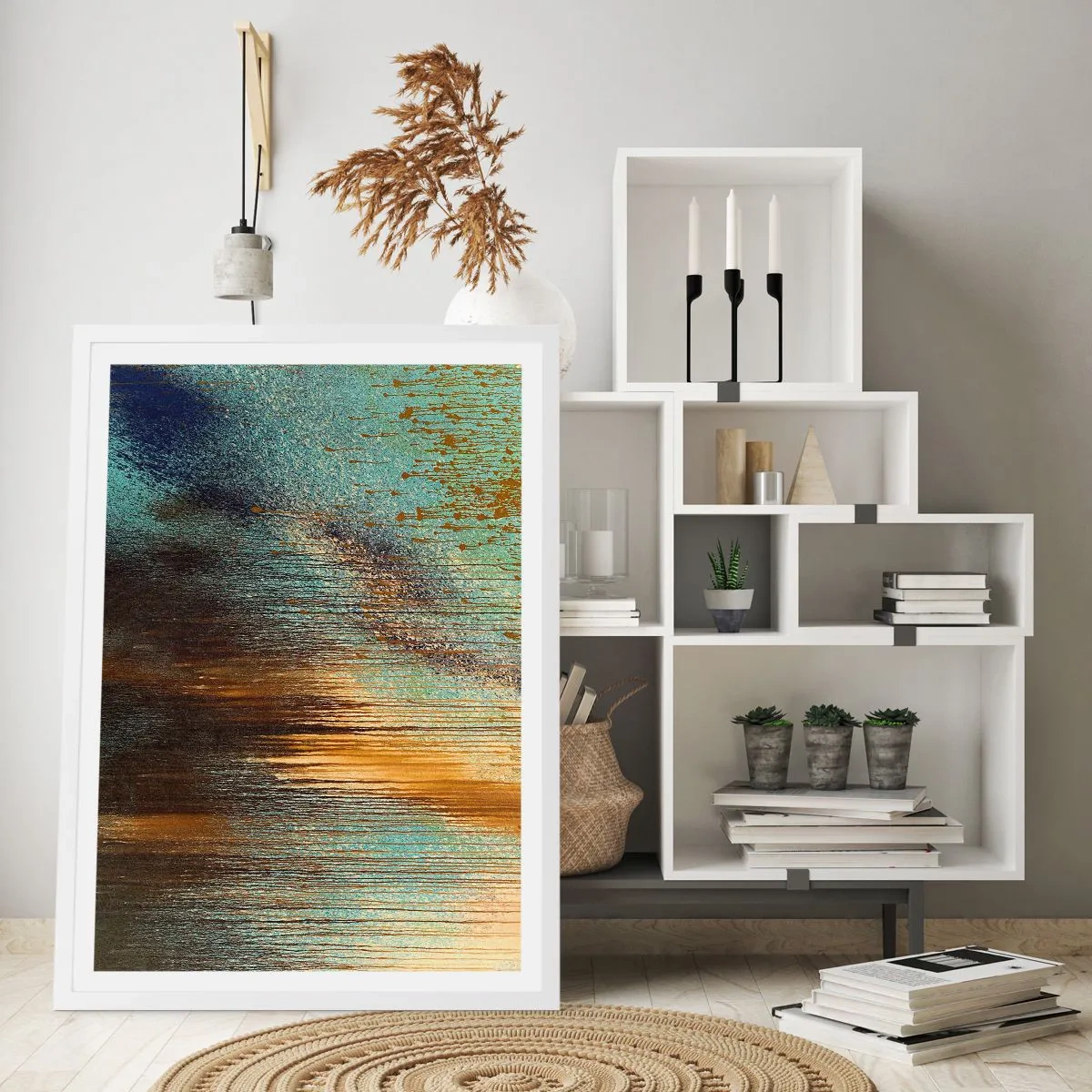 Plagát v bielom ráme - Nenáhodná farebná kompozícia - 50x70 cm