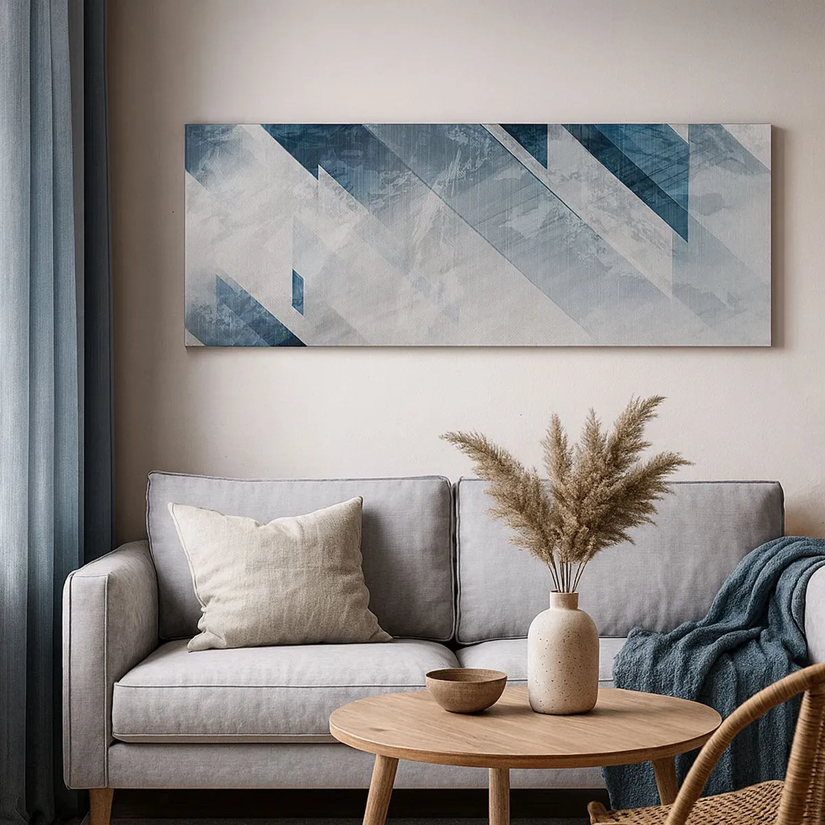 Obraz na plátne - Priestorová kompozícia – pohyb šedej - 100x40 cm