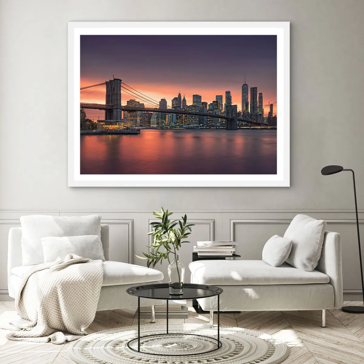 Plagát v bielom ráme - Ponorené do ľaliového ticha - 100x70 cm