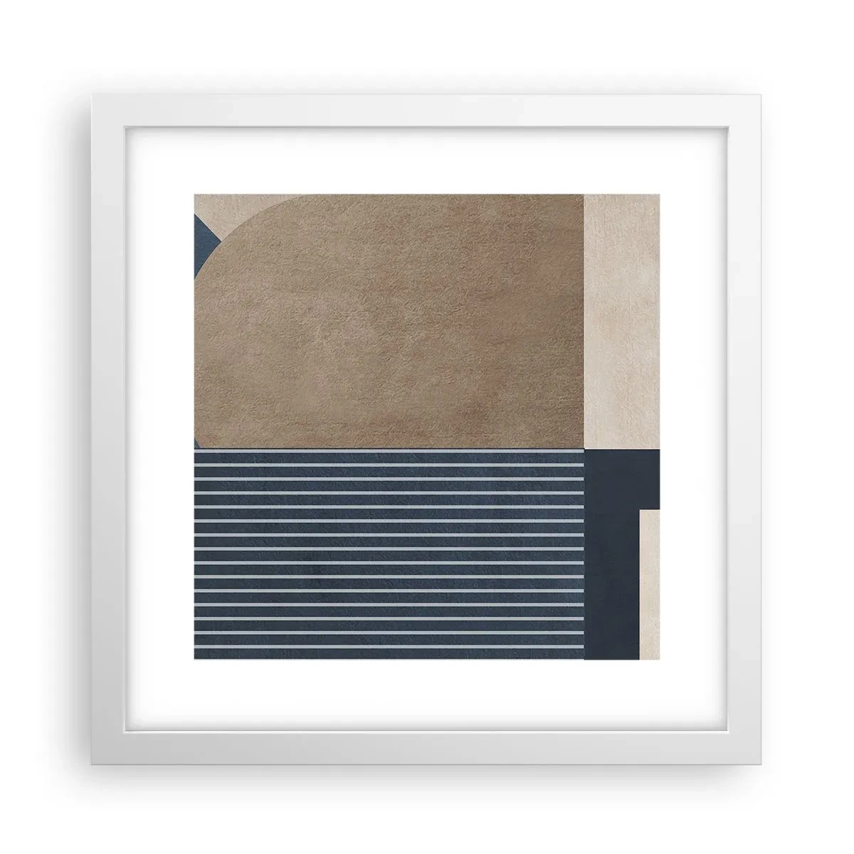 Plagát v bielom ráme - Kompozícia jednoduchosti a guľatosti - 30x30 cm