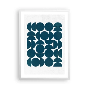 Plagát v bielom ráme - Kruhy a polkruhy - 50x70 cm