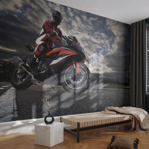 Fototapeta Premium Sand - Temný jazdec - Automobilový priemysel, Motorka, Závod - 150x105 cm