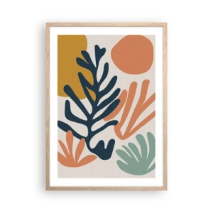 Plagát v ráme zo svetlého duba - Koralové more - 50x70 cm