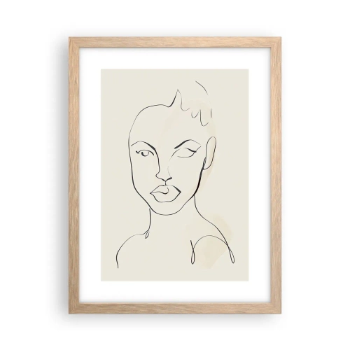 Plagát v ráme zo svetlého duba - Obrys zmyselnosti - 30x40 cm