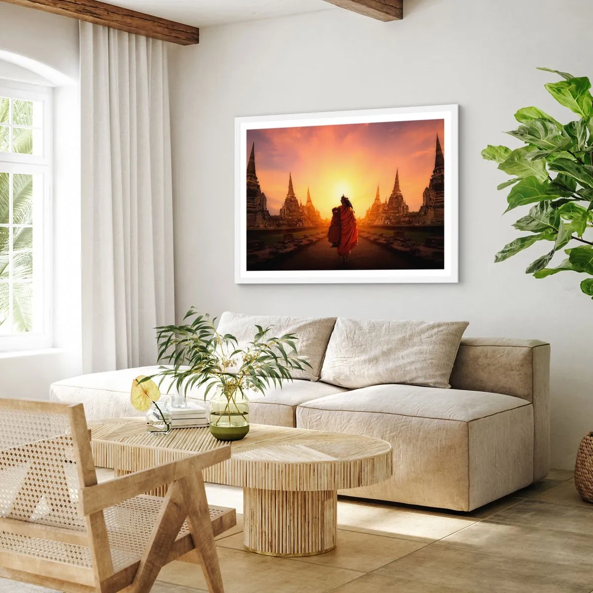 Plagát v bielom ráme - V kľude večnosťou - 40x30 cm