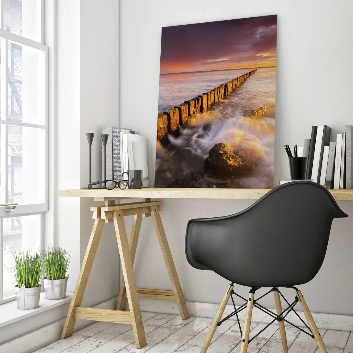 Obraz na skle - Jemnosť vĺn - 50x70 cm