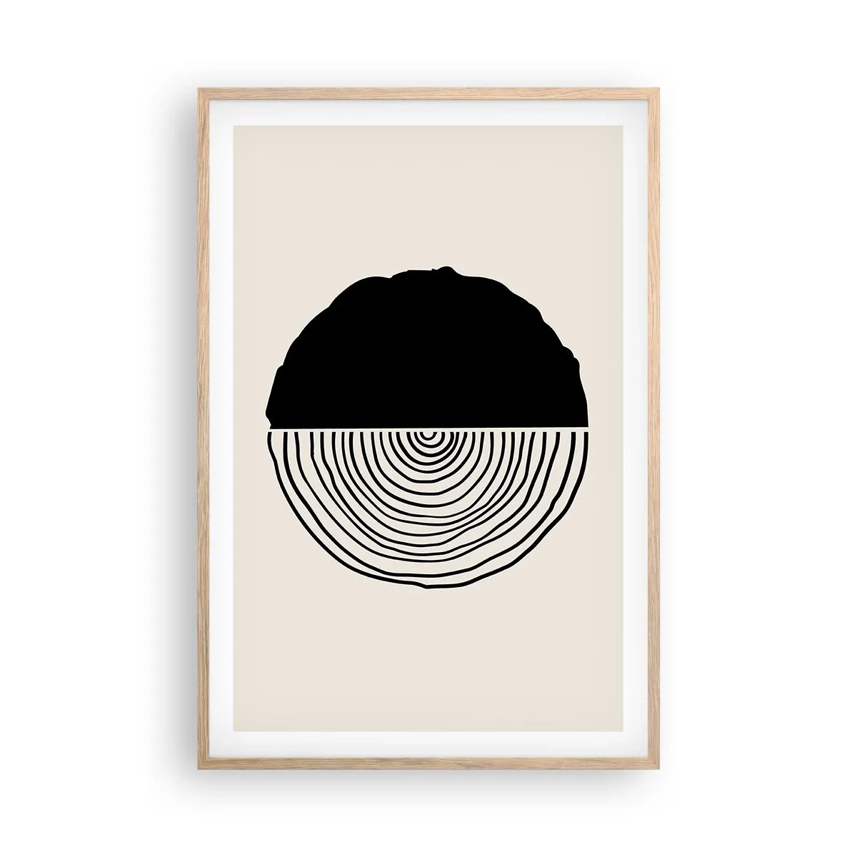 Plagát v ráme zo svetlého duba - Pol na pol - 61x91 cm