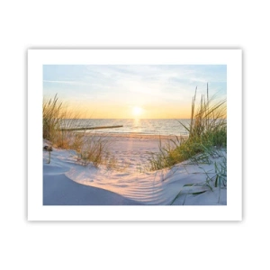 Plagát - Šumenie mora, spev vtákov, divoká pláž uprostred trávy… - 50x40 cm