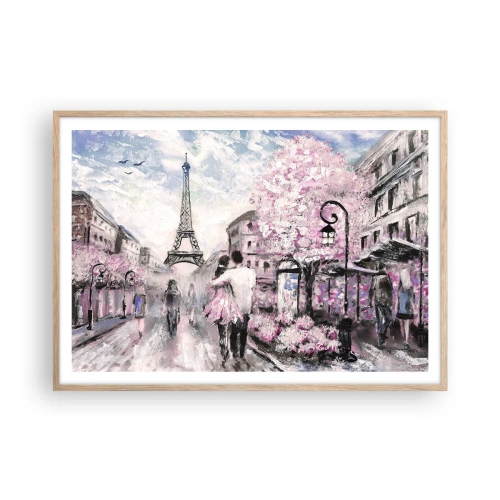 Plagát v ráme zo svetlého duba - Keď sa zamilovať, tak len v… - 100x70 cm