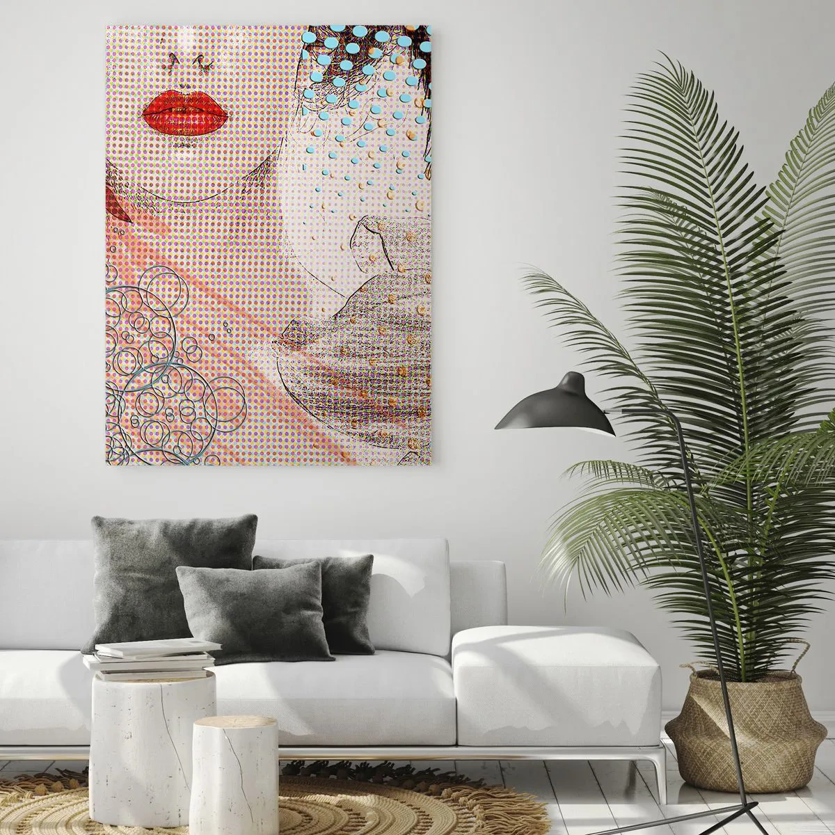 Obraz na skle - Komiksový heroín - 70x100 cm