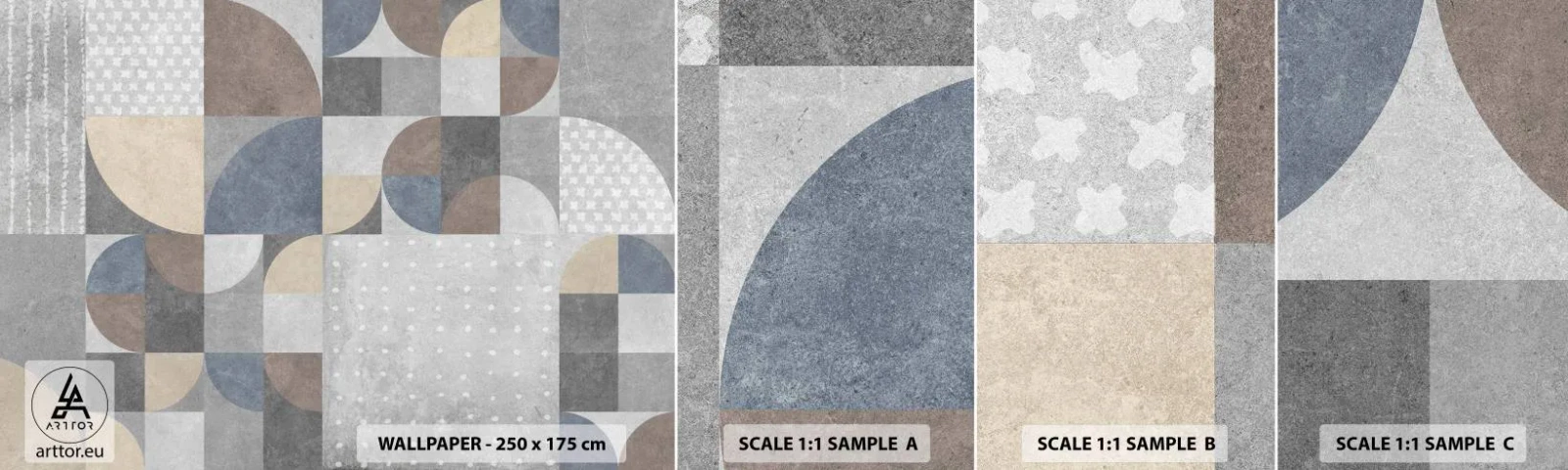 Vzorka Fototapeta Standard Eco - Keramická fantázia - Abstrakcia, Kus, Geometrický vzor - 100x30 cm