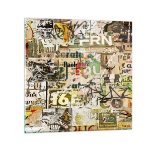 Obraz na skle - Och, deje sa to... - 70x70 cm