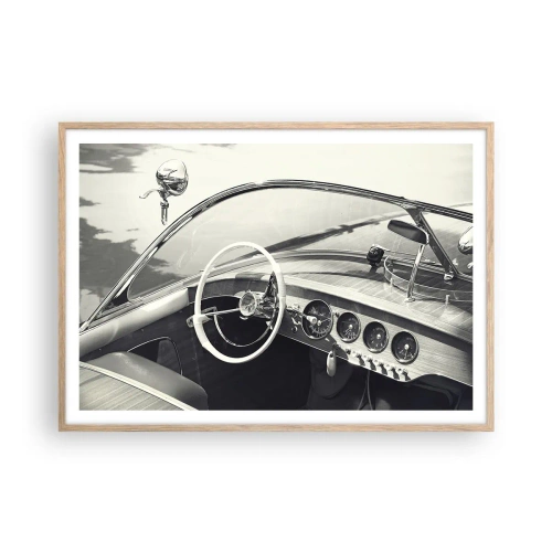 Plagát v ráme zo svetlého duba - Počasie pre bohatých - 100x70 cm