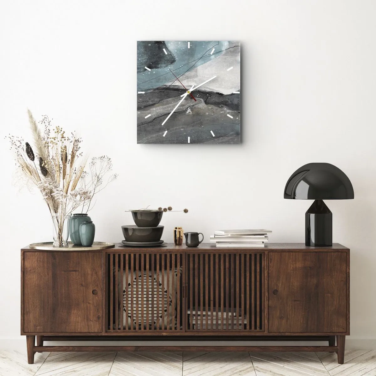 Nástenné hodiny - Abstrakcie: skaly a ľad - 40x40 cm