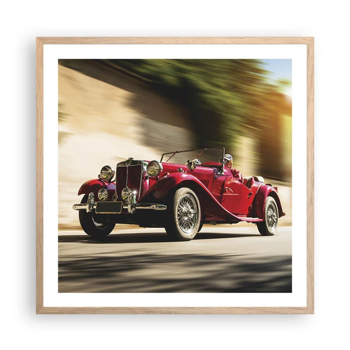 Plagát v ráme zo svetlého duba - Krajšia ako Níke Samotrácka - 60x60 cm